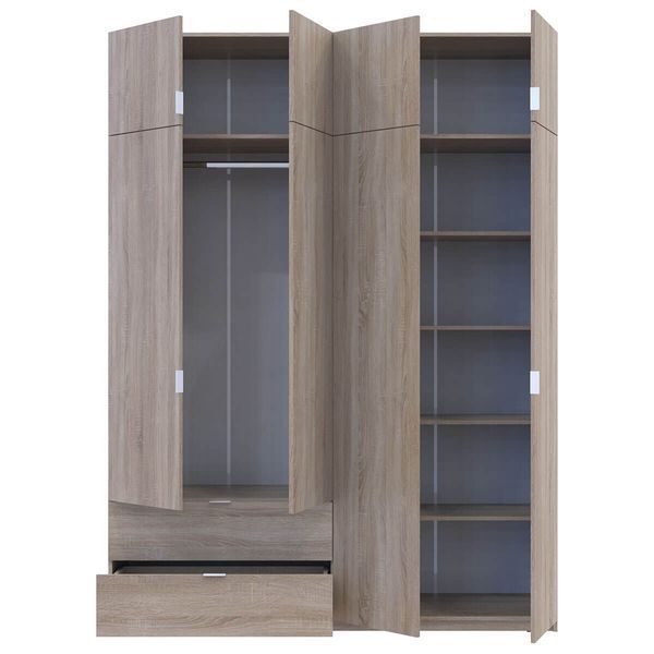 Шафа з антресоллю розпашна для одягу Лукас Doros (Дорос) 4 ДСП 180х50х240 дуб сонома фото - Купити Шафи DOROS | ДОРОС в епіцентрі меблів GerborDesign.com.ua