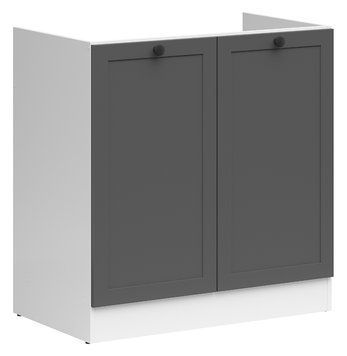 Кухонная тумба под мойку 80 см Junona Line BRW Black Red White DK2D/80/82 белый / графит фото - Купить Нижние кухонные шкафы BLACK RED WHITE в эпицентре мебели GerborDesign.com.ua