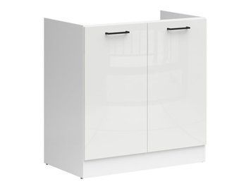 Кухонная тумбапод мойку 80 см Junona Line BRW Black Red White DK2D/80/82 белый меловой глянец фото - Купить Нижние кухонные шкафы BLACK RED WHITE в эпицентре мебели GerborDesign.com.ua