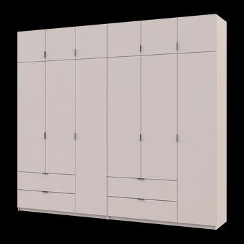 Шкаф с антресолью распашной для одежды Лукас Doros (Дорос) 3+3 ДСП 270х50х240 кашемир фото - Купить Шкафы DOROS | ДОРОС в эпицентре мебели GerborDesign.com.ua