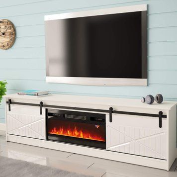 Тумба під телевізор з електрокаміном Granero Cama Meble, білий CAMA-GRANERO-RTV-K-WHITE фото 1