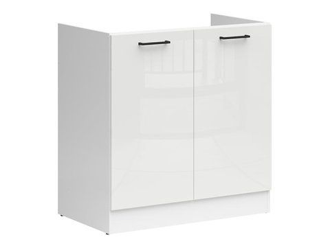 Кухонна тумба під мийку 80 см Junona Line BRW Black Red White DK2D/80/82 білий / білий крейдяний глянець фото - Купити Нижні кухонні тумби BLACK RED WHITE в епіцентрі меблів GerborDesign.com.ua