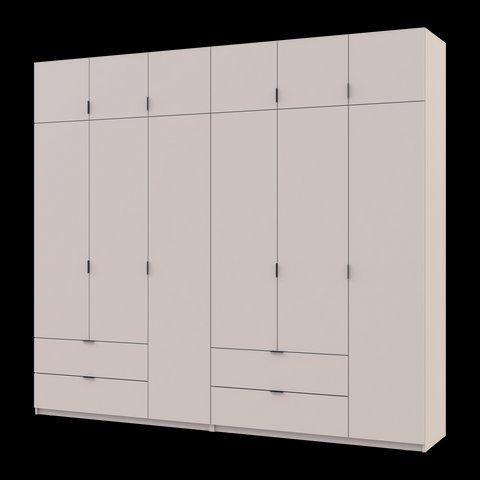 Шкаф с антресолью распашной для одежды Лукас Doros (Дорос) 3+3 ДСП 270х50х240 кашемир фото - Купить Шкафы DOROS | ДОРОС в эпицентре мебели GerborDesign.com.ua, Киев, Днепр, Львов, Луцк, Хмельницкий