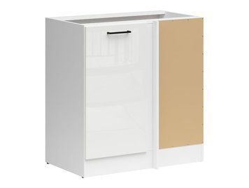 Кухонная тумба угловая 100 см Junona Line BRW Black Red White DNW/100/82_P белый меловой глянец фото - Купить Нижние кухонные шкафы BLACK RED WHITE в эпицентре мебели GerborDesign.com.ua