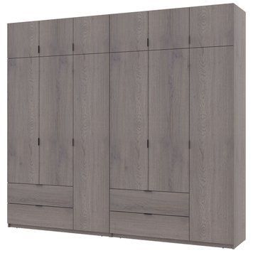 Шкаф с антресолью распашной для одежды Лукас Doros (Дорос) 3+3 ДСП 270х50х240 канноло фото - Купить Шкафы DOROS | ДОРОС в эпицентре мебели GerborDesign.com.ua