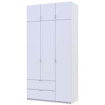 Шкаф с антресолью распашной для одежды Лукас Doros (Дорос) 3 ДСП 120х50х240 см белый фото - Купить Шкафы DOROS | ДОРОС в эпицентре мебели GerborDesign.com.ua
