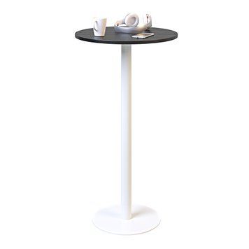 Стіл LOVKO Soul light bar d-60 білий метал / чорне ДСП (текстура)  фото - Купити Столи LOVKO в епіцентрі меблів GerborDesign.com.ua