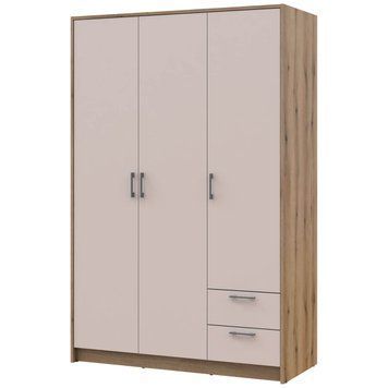 Шкаф распашной для одежды Ронди Doros (Дорос) 3 ДСП 121х52х195 см дуб артизан / кашемир фото - Купить Шкафы DOROS | ДОРОС в эпицентре мебели GerborDesign.com.ua