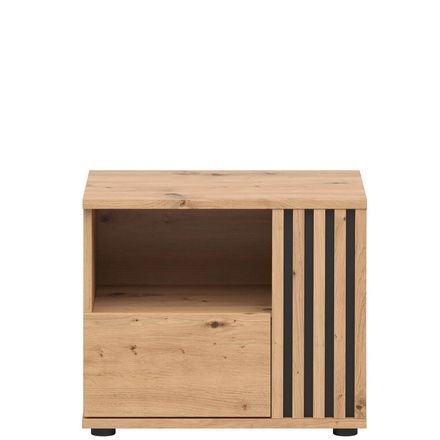 Тумба прикроватная Vabres BRW KOM1S/P Black Red White, дуб артізан / чорний