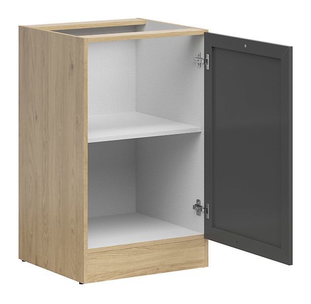 Кухонная тумба 50 см Junona Line BRW Black Red White D1D/50/82 дуб бернштайн / графіт фото - Купить Нижние кухонные шкафы BLACK RED WHITE в эпицентре мебели GerborDesign.com.ua