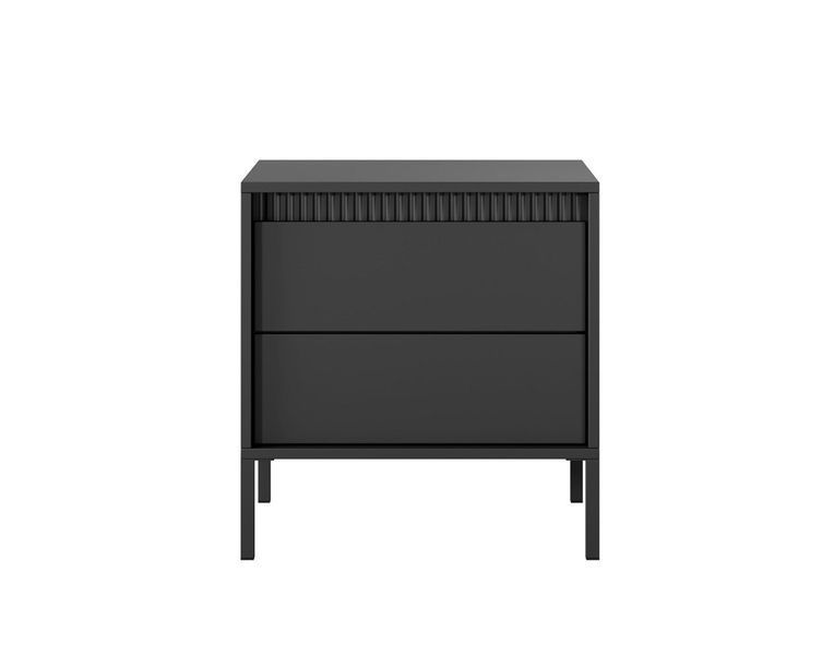 Тумба прикроватная Perfect Home Сенсо / Senso 2S/53 с 2 ящиками черный фото - Купить Тумбы ночные  PERFECT HOME в эпицентре мебели GerborDesign.com.ua