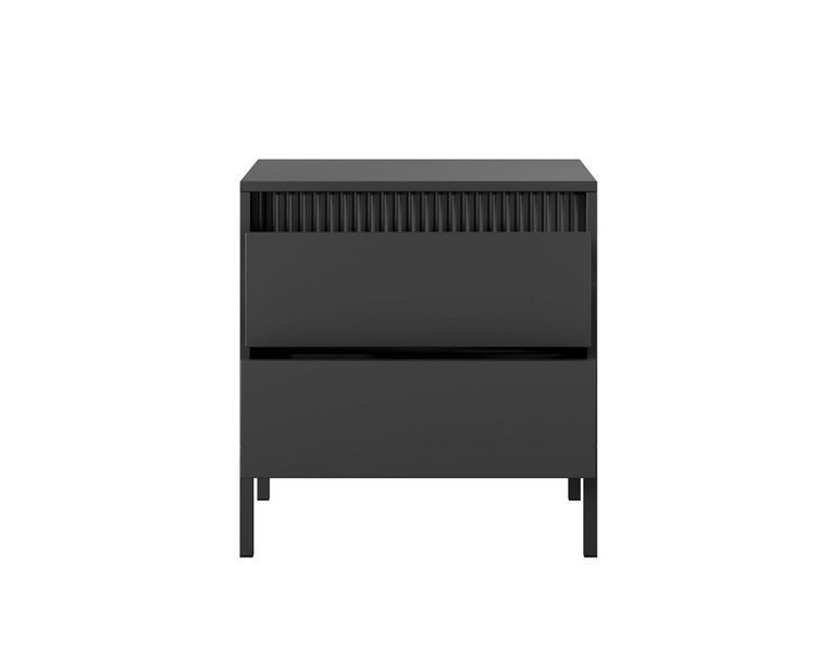 Тумба прикроватная Perfect Home Сенсо / Senso 2S/53 с 2 ящиками черный фото - Купить Тумбы ночные  PERFECT HOME в эпицентре мебели GerborDesign.com.ua