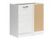 Кухонная тумба угловая 100 см Junona Line BRW Black Red White DNW/100/82_P белый меловой глянец фото 1 - мебель Нижние кухонные шкафы BLACK RED WHITE
