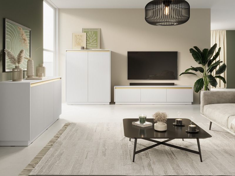 Комод високий Perfect Home Роял / Royal KW104 2-дверний білий фото - Купити Комоди PERFECT HOME в епіцентрі меблів GerborDesign.com.ua