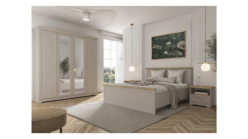 Кровать Anga BRW LOZ/160/A Анга Black Red White кашемір / дуб маувелла фото - Купить Кровати BLACK RED WHITE в эпицентре мебели GerborDesign.com.ua