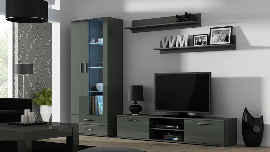 Витрина SOHO Cama Meble S6 сірий / сірий глянець фото - Купить Витрины CAMA MEBLE в эпицентре мебели GerborDesign.com.ua, Киев, Днепр, Львов, Луцк, Хмельницкий