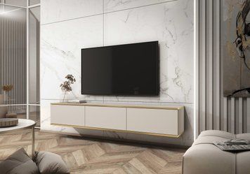 Тумба під телевізор навісна Perfect Home Оро / Oro 3-дверна RTV175 бежевый фото - Купити Тумби ТВ PERFECT HOME в епіцентрі меблів GerborDesign.com.ua