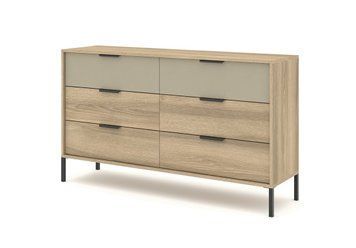 Комод Perfect Home Летто / Letto 6S/153 з 6 шухлядами Дуб терра темный/серый каменный фото - Купити Комоди PERFECT HOME в епіцентрі меблів GerborDesign.com.ua