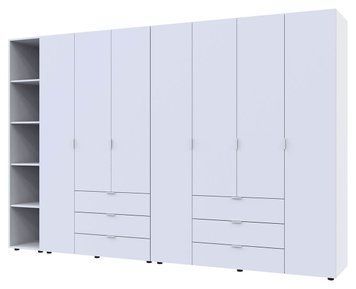 Шкаф распашной для одежды Гелар Doros (Дорос) с этажеркой 3+4 ДСП 309,4х49,5х203,4 см белый фото - Купить Шкафы DOROS | ДОРОС в эпицентре мебели GerborDesign.com.ua