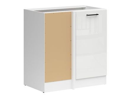 Кухонная тумба угловая 100 см Junona Line BRW Black Red White DNW/100/82_L белый меловой глянец фото - Купить Нижние кухонные шкафы BLACK RED WHITE в эпицентре мебели GerborDesign.com.ua