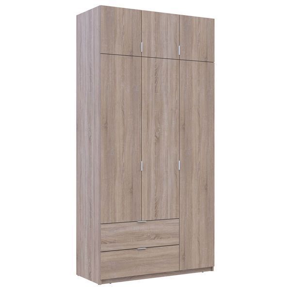 Шкаф с антресолью распашной для одежды Лукас Doros (Дорос) 3 ДСП 120х50х240 см дуб сонома фото - Купить Шкафы DOROS | ДОРОС в эпицентре мебели GerborDesign.com.ua