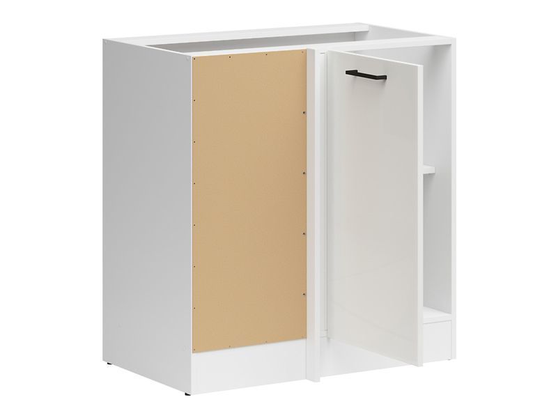 Кухонная тумба угловая 100 см Junona Line BRW Black Red White DNW/100/82_L белый меловой глянец фото - Купить Нижние кухонные шкафы BLACK RED WHITE в эпицентре мебели GerborDesign.com.ua