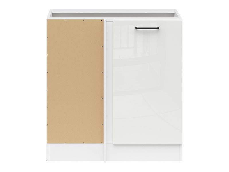 Кухонная тумба угловая 100 см Junona Line BRW Black Red White DNW/100/82_L белый меловой глянец фото - Купить Нижние кухонные шкафы BLACK RED WHITE в эпицентре мебели GerborDesign.com.ua