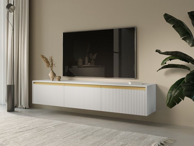 Тумба під ТВ Perfect Home Роял / Royal RTV180 3-дверна білий фото - Купити Тумби ТВ PERFECT HOME в епіцентрі меблів GerborDesign.com.ua