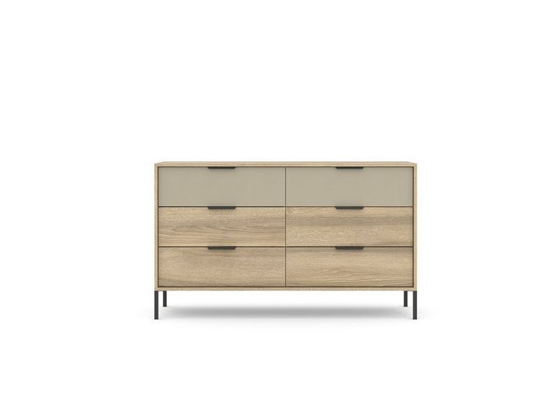 Комод Perfect Home Летто / Letto 6S/153 з 6 шухлядами Дуб терра темный/серый каменный фото - Купити Комоди PERFECT HOME в епіцентрі меблів GerborDesign.com.ua