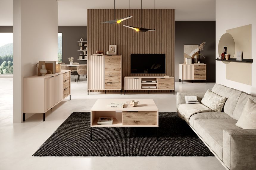 Комод Perfect Home Рейв / Rave 2-дверный с 3 ящиками 2D3S/153 бежевый / дуб викинг фото - Купить Комоды PERFECT HOME в эпицентре мебели GerborDesign.com.ua