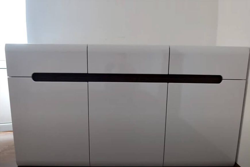 Комод Ацтека БРВ (Амелія ВМК) KOM3D3S/8/15 Azteca BRW білий / білий глянець фото - Купити Комоди БРВ | ВМК-Україна в епіцентрі меблів GerborDesign.com.ua