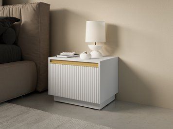 Тумба приліжкова Perfect Home Роял / Royal S54 з 1 шухлядою білий фото - Купити Тумби приліжкові PERFECT HOME в епіцентрі меблів GerborDesign.com.ua