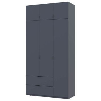 Шкаф с антресолью распашной для одежды Лукас Doros (Дорос) 3 ДСП 120х50х240 см графит фото - Купить Шкафы DOROS | ДОРОС в эпицентре мебели GerborDesign.com.ua