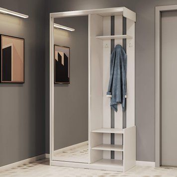Передпокій City One Door Doros Білий 1 дзеркало 110х45х210 [44900058] в інтерєрі