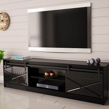 Тумба під телевізор Granero Cama Meble, чорний, CAMA-GRANERO-RTV-BLACK фото 1