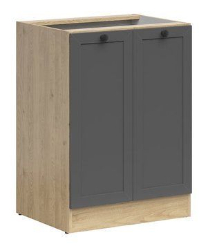 Кухонная тумба 60 см Junona Line BRW Black Red White D2D/60/82 дуб бернштайн / графіт фото - Купить Нижние кухонные шкафы BLACK RED WHITE в эпицентре мебели GerborDesign.com.ua