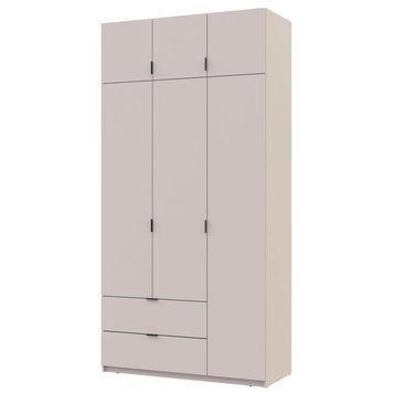 Шкаф с антресолью распашной для одежды Лукас Doros (Дорос) 3 ДСП 120х50х240 см кашемир фото - Купить Шкафы DOROS | ДОРОС в эпицентре мебели GerborDesign.com.ua