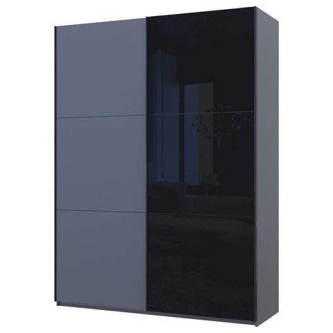 Шкаф-купе G-Кайзер Doros (Дорос) 1 ДСП / 1 Стекло 180х60х240 графит / графит+черный фото - Купить Шкафы-купе DOROS | ДОРОС в эпицентре мебели GerborDesign.com.ua