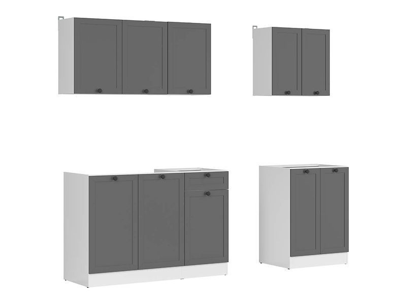 Кухня 180 см Junona Line BRW, кухонный гарнитур 1,8 м Black Red White белый / графит фото - Купить Кухни BLACK RED WHITE в эпицентре мебели GerborDesign.com.ua