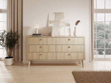 Комод Perfect Home Вікі / Viki 6S/163 з 6 шухлядами Дуб баристый фото - Купити Комоди PERFECT HOME в епіцентрі меблів GerborDesign.com.ua