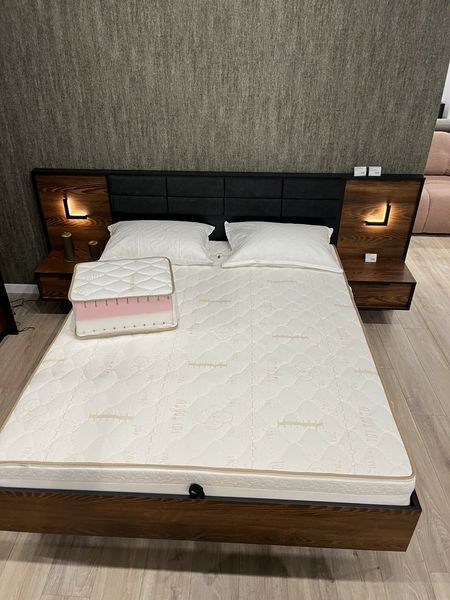 Тумбы прикроватные 2 шт. с подсветкой Perfect Home Милтон / Milton с 2 ящиками 1S/49 каштан / антрацит фото - Купить Тумбы ночные  PERFECT HOME в эпицентре мебели GerborDesign.com.ua