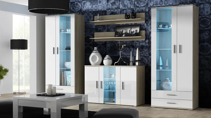 Комод SOHO Cama Meble S7 дуб сонома / білий глянець фото - Купить Комоды CAMA MEBLE в эпицентре мебели GerborDesign.com.ua