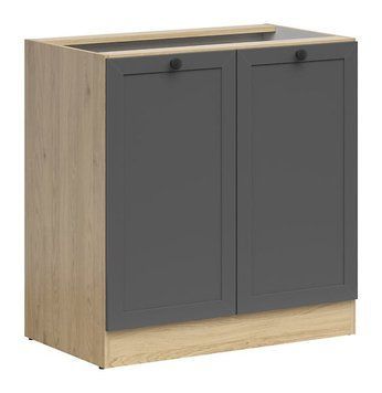 Кухонная тумба 80 см Junona Line BRW Black Red White D2D/80/82 дуб бернштайн / графіт фото - Купить Нижние кухонные шкафы BLACK RED WHITE в эпицентре мебели GerborDesign.com.ua