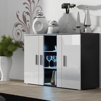 Комод SOHO Cama Meble S7, чорний / білий глянець SOHO-CAMA-KOM-S7-CZ/BI фото 1