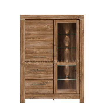 Витрина Герман БРВ (ВМК) German BRW REG1W1D2S/16/12 дуб стирлинг фото - Купить Витрины БРВ | ВМК-Украина в эпицентре мебели GerborDesign.com.ua