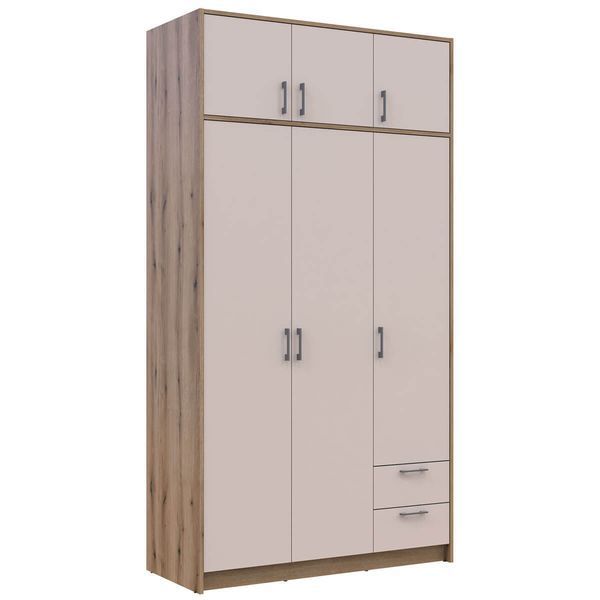 Шкаф распашной для одежды Ронди Doros (Дорос) с антресолью 3 ДСП 121х52х236 см дуб артизан / кашемир фото - Купить Шкафы DOROS | ДОРОС в эпицентре мебели GerborDesign.com.ua