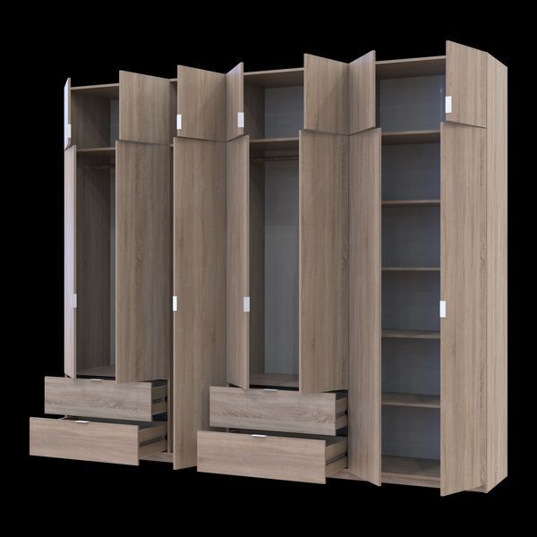 Шкаф с антресолью распашной для одежды Лукас Doros (Дорос) 3+4 ДСП 280х50х240 дуб сонома фото - Купить Шкафы DOROS | ДОРОС в эпицентре мебели GerborDesign.com.ua