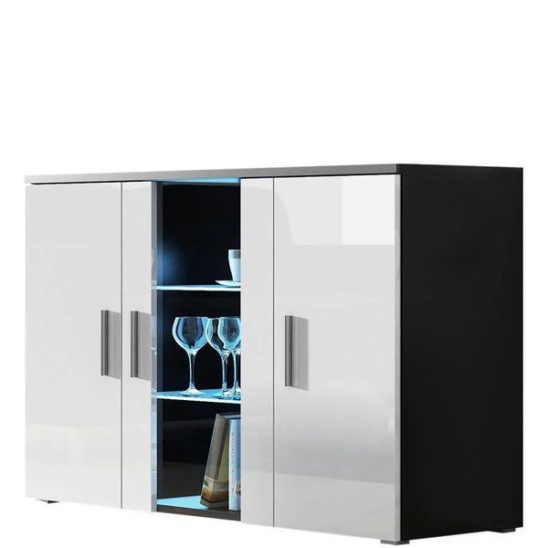 Комод SOHO Cama Meble S7, чорний / білий глянець SOHO-CAMA-KOM-S7-CZ/BI фото 2