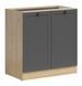 Кухонна тумба 80 см Junona Line BRW Black Red White D2D/80/82 дуб бернштайн / графіт фото 1 - меблі Нижні кухонні тумби BLACK RED WHITE