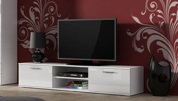 Тумба под телевизор SOHO Cama Meble RTV 180 S3 белый / белый глянец фото - Купить Тумбы ТВ CAMA MEBLE в эпицентре мебели GerborDesign.com.ua